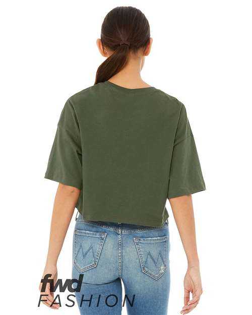 Bella + Canvas 6482 FWD Fashion Women&#39;s Jersey Cropped Tee - Military Green - HIT a Double