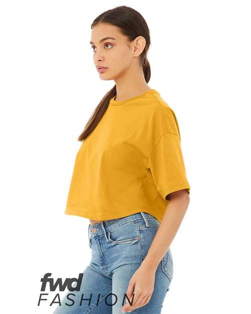 Bella + Canvas 6482 FWD Fashion Women&#39;s Jersey Cropped Tee - Mustard - HIT a Double