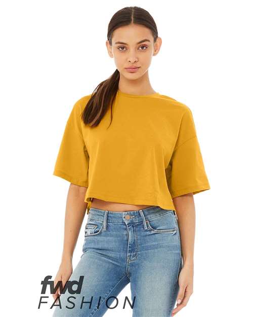 Bella + Canvas 6482 FWD Fashion Women&#39;s Jersey Cropped Tee - Mustard - HIT a Double