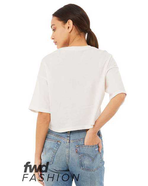 Bella + Canvas 6482 FWD Fashion Women&#39;s Jersey Cropped Tee - Vintage White - HIT a Double