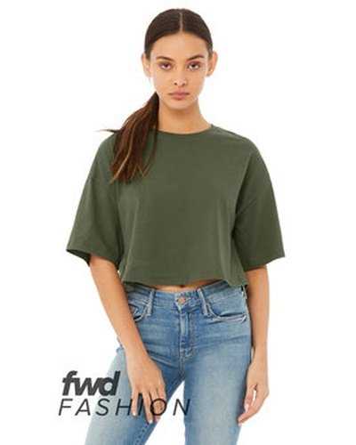 Bella + Canvas 6482 Fwd Fashion Ladies&#39; Jersey Cropped T-Shirt - Military Green - HIT a Double