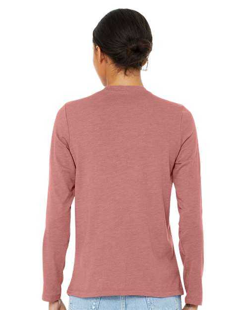 Bella + Canvas 6500 Womens Jersey Long Sleeve Tee - Heather Mauve - HIT a Double - 3