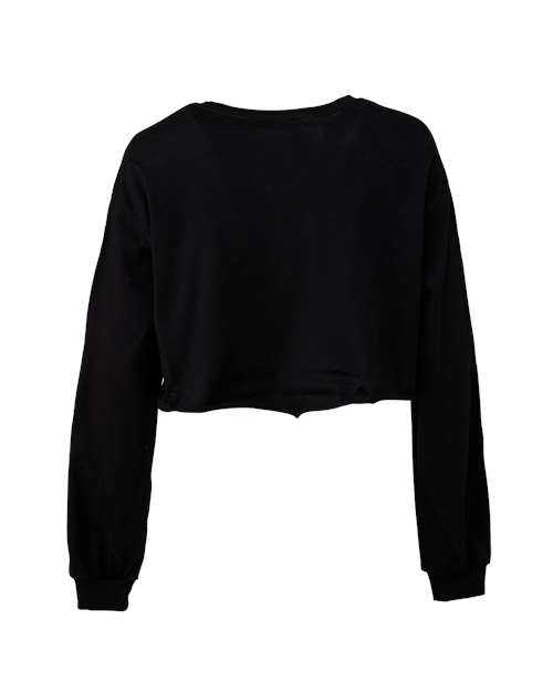 Bella + Canvas 6501 FWD Fashion Women&#39;s Cropped Long Sleeve Tee - Black - HIT a Double