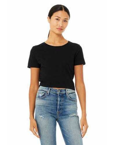 Bella + Canvas 6681 Ladies&#39; Poly-Cotton Crop T-Shirt - Black - HIT a Double