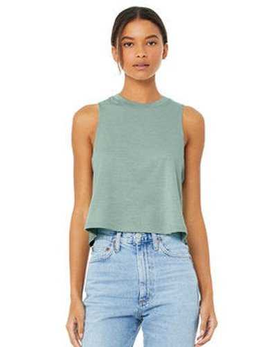 Bella + Canvas 6682 Ladies' Racerback Cropped Tank - Heather Dusty Blue - HIT a Double