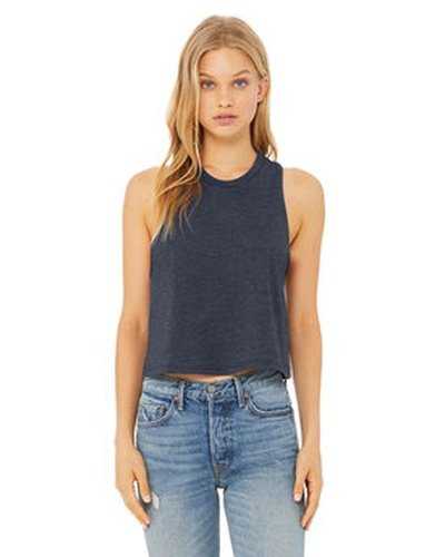 Bella + Canvas 6682 Ladies&#39; Racerback Cropped Tank - Heather Navy - HIT a Double