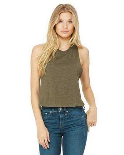 Bella + Canvas 6682 Ladies' Racerback Cropped Tank - Heather Olive - HIT a Double