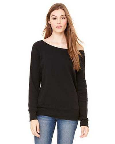 Bella + Canvas 7501 Ladies' Sponge Fleece Wide Neck Sweatshirt - Black - HIT a Double