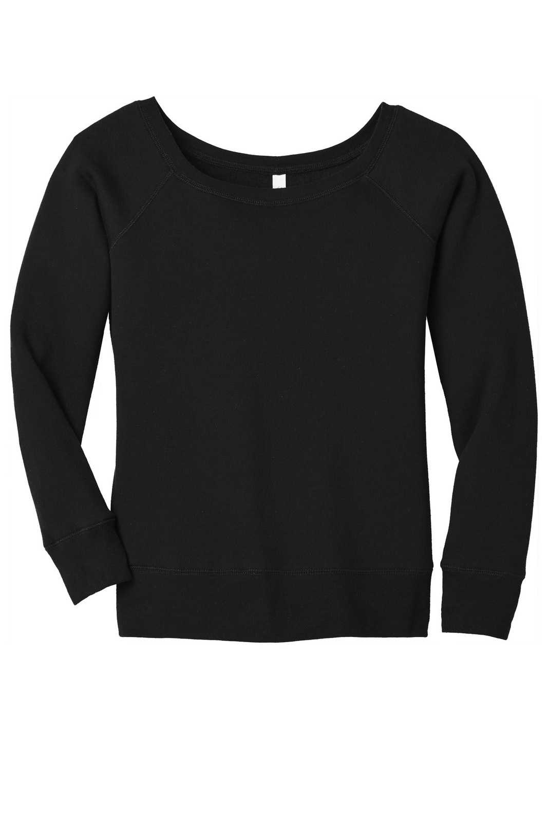 Bella + Canvas 7501 Women's Sponge Fleece Wide-Neck Sweatshirt - Solid Black Triblend - HIT a Double
