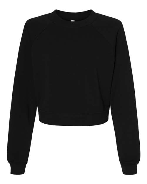 Bella + Canvas 7505 Women's Raglan Pullover Fleece - Black - HIT a Double
