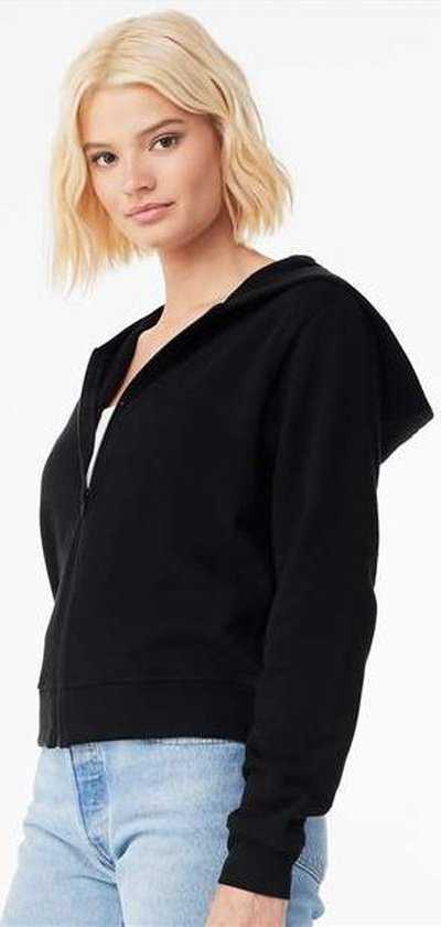 Bella + Canvas 7539 FWD Fashion Women's Sponge Fleece Full-Zip Hoodie - Black" - "HIT a Double