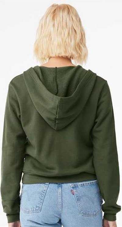 Bella + Canvas 7539 FWD Fashion Women&#39;s Sponge Fleece Full-Zip Hoodie - Military Green&quot; - &quot;HIT a Double