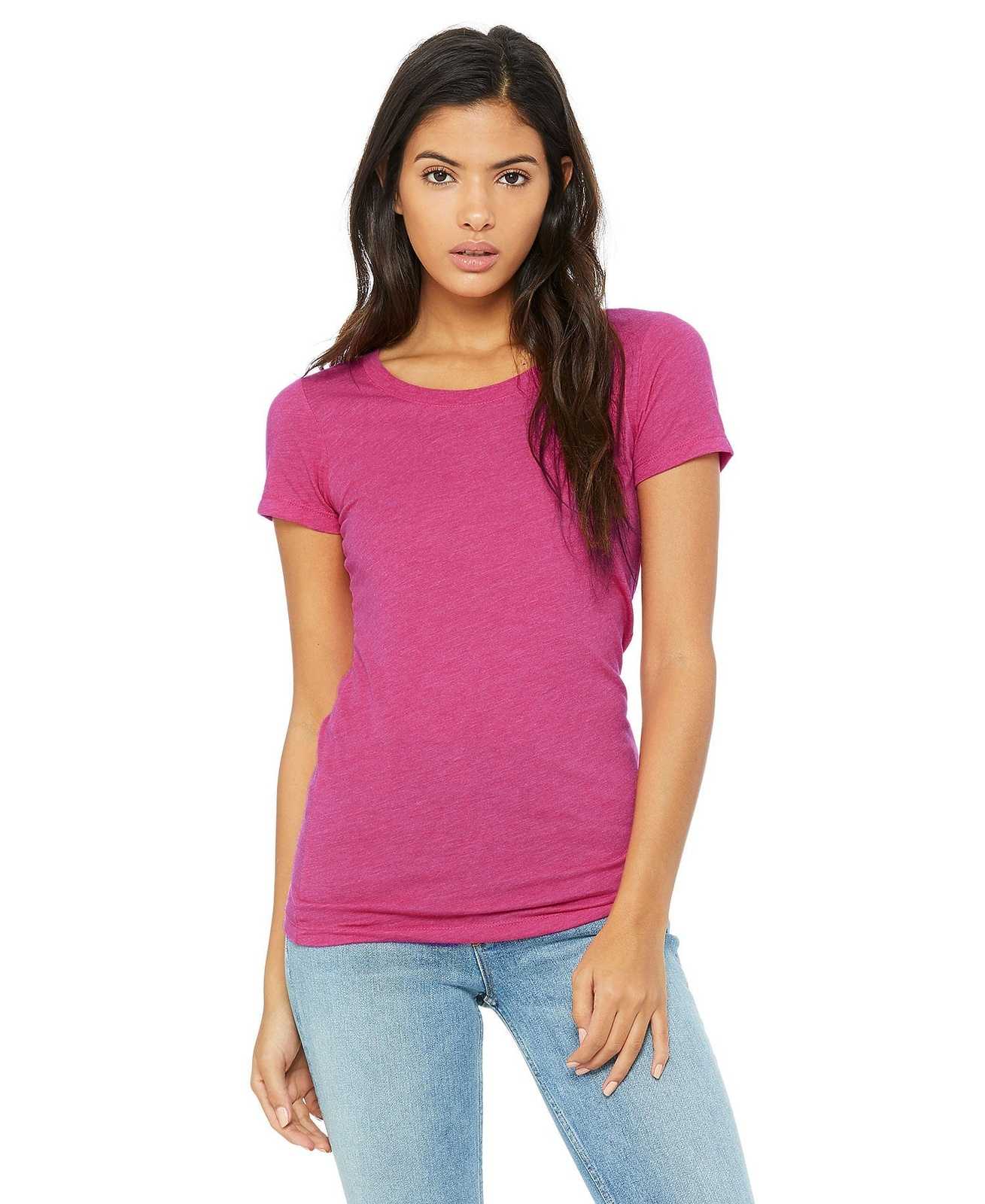 Bella + Canvas 8413 Women's Triblend Short Sleeve Tee - Berry Triblend - HIT a Double