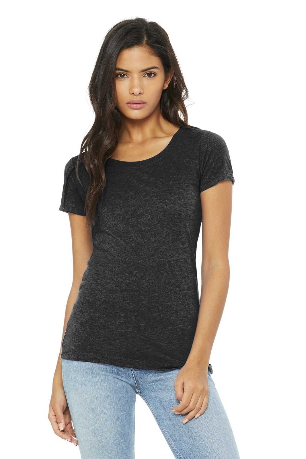 Bella + Canvas 8413 Women's Triblend Short Sleeve Tee - Charcoal-Black Triblend - HIT a Double