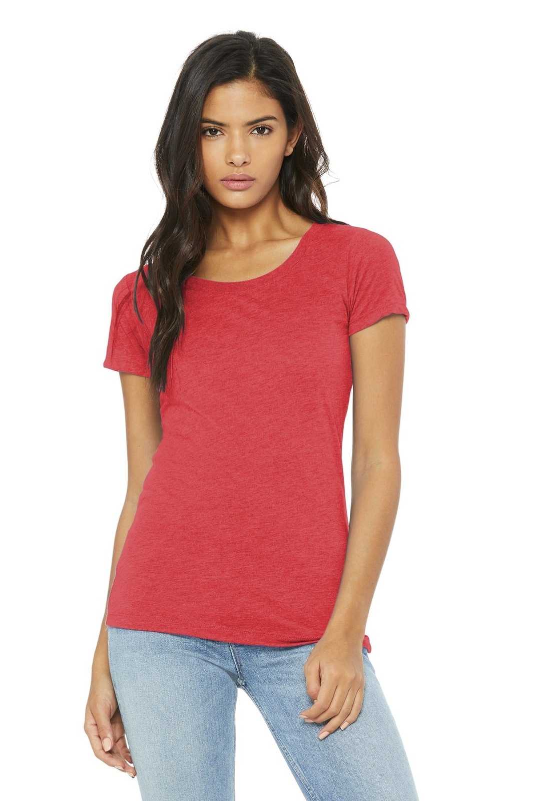 Bella + Canvas 8413 Women&#39;s Triblend Short Sleeve Tee - Red Triblend - HIT a Double