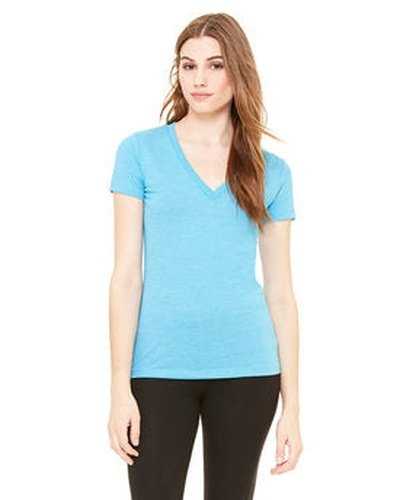 Bella + Canvas 8435 Ladies' Triblend Short-Sleeve Deep V-Neck T-Shirt - Aqua Triblend - HIT a Double