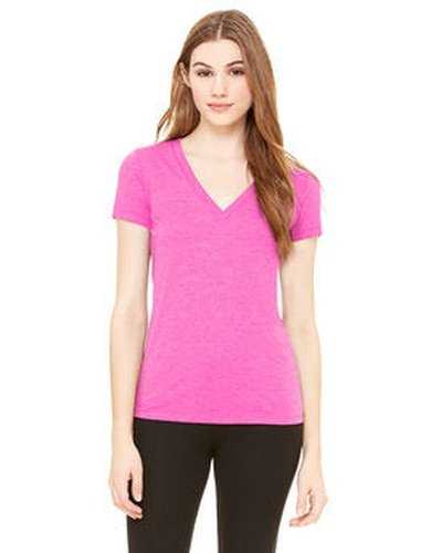 Bella + Canvas 8435 Ladies' Triblend Short-Sleeve Deep V-Neck T-Shirt - Berry Triblend - HIT a Double