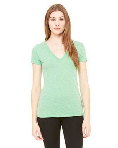 Bella + Canvas 8435 Ladies&#39; Triblend Short-Sleeve Deep V-Neck T-Shirt - Green Triblend - HIT a Double
