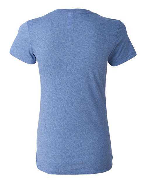 Bella + Canvas 8435 Womens Triblend Deep V-Neck Tee - Blue Triblend - HIT a Double