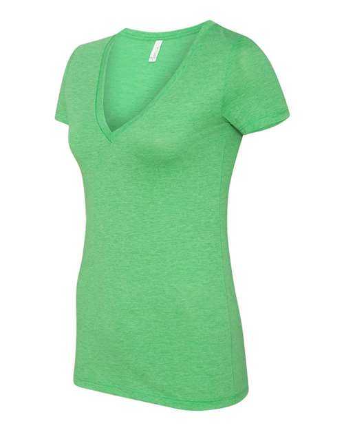 Bella + Canvas 8435 Womens Triblend Deep V-Neck Tee - Green Triblend - HIT a Double