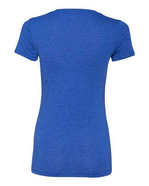 Bella + Canvas 8435 Womens Triblend Deep V-Neck Tee - True Royal Triblend - HIT a Double
