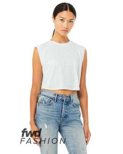 Bella + Canvas 8483B Fwd Fashion Ladies&#39; Festival Cropped Tank - Ice Blue Triblend - HIT a Double