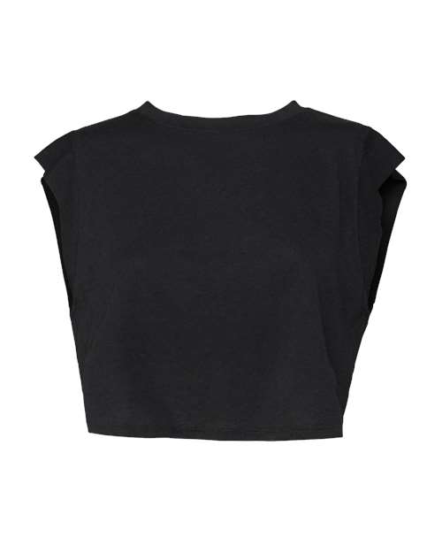 Bella + Canvas 8483 FWD Fashion Women&#39;s Festival Cropped Tank - Solid Black Triblend - HIT a Double