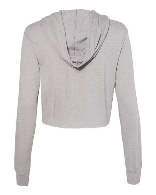 Bella + Canvas 8512 Womens Triblend Cropped Long Sleeve Hoodie - Athletic Grey Triblend - HIT a Double