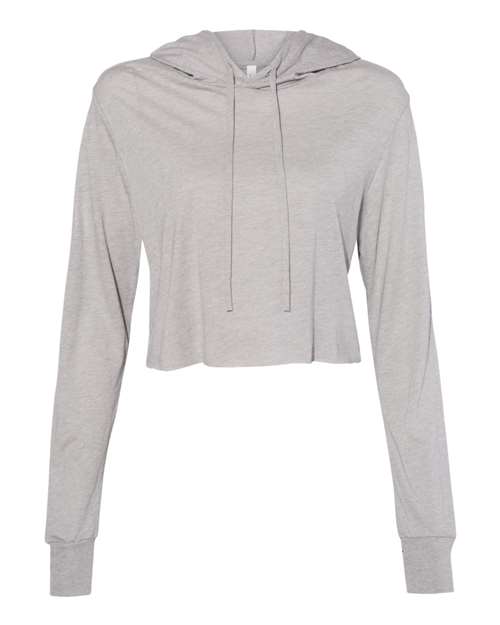 Bella + Canvas 8512 Womens Triblend Cropped Long Sleeve Hoodie - Athletic Grey Triblend - HIT a Double