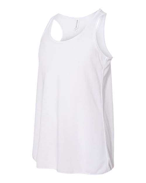 Bella + Canvas 8800Y Youth Flowy Racerback Tank - White - HIT a Double