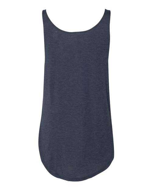 Bella + Canvas 8802 Women&#39;s Flowy Tank with Side Slit - Heather Navy - HIT a Double