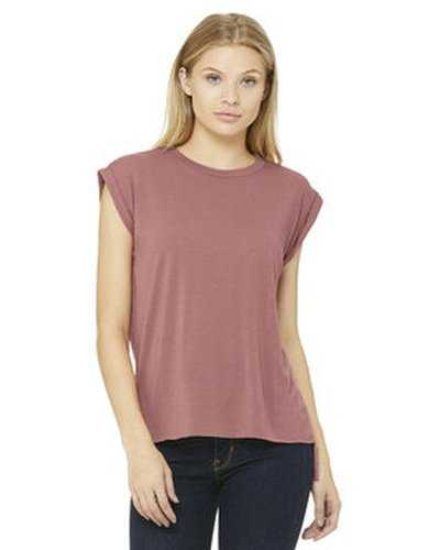 Bella + Canvas 8804 Ladies&#39; Flowy Muscle T-Shirt with Rolled Cuff - Mauve - HIT a Double