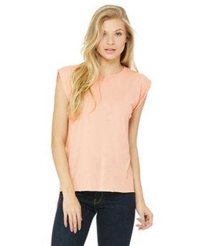 Bella + Canvas 8804 Ladies&#39; Flowy Muscle T-Shirt with Rolled Cuff - Peach - HIT a Double
