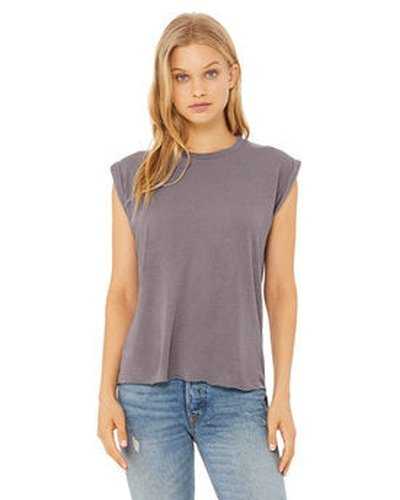 Bella + Canvas 8804 Ladies' Flowy Muscle T-Shirt with Rolled Cuff - Storm - HIT a Double