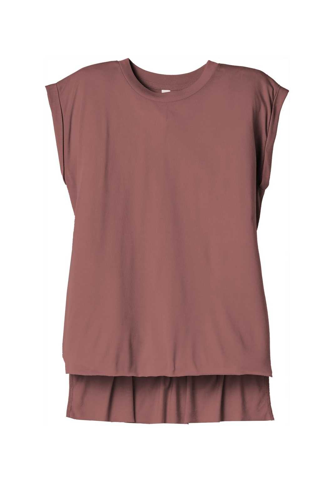 Bella + Canvas 8804 Women&#39;s Flowy Muscle Tee with Rolled Cuffs - Mauve - HIT a Double