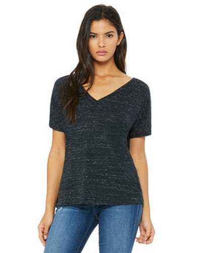 Bella + Canvas 8815 Ladies&#39; Slouchy V-Neck T-Shirt - Black Marble - HIT a Double