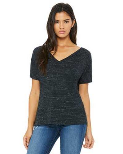 Bella + Canvas 8815 Ladies' Slouchy V-Neck T-Shirt - Black Marble - HIT a Double