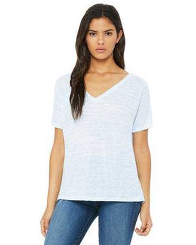 Bella + Canvas 8815 Ladies&#39; Slouchy V-Neck T-Shirt - Blue Marble - HIT a Double