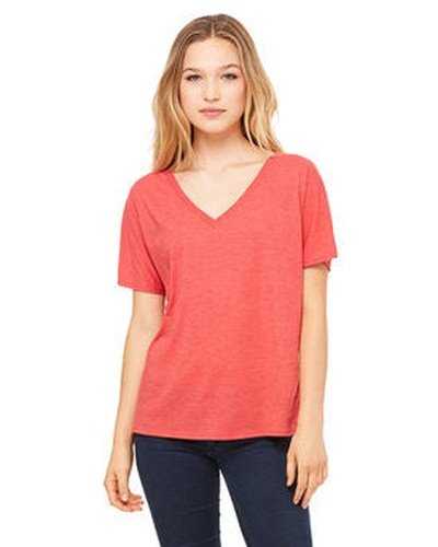 Bella + Canvas 8815 Ladies&#39; Slouchy V-Neck T-Shirt - Red Triblend - HIT a Double