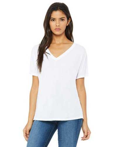 Bella + Canvas 8815 Ladies&#39; Slouchy V-Neck T-Shirt - White - HIT a Double