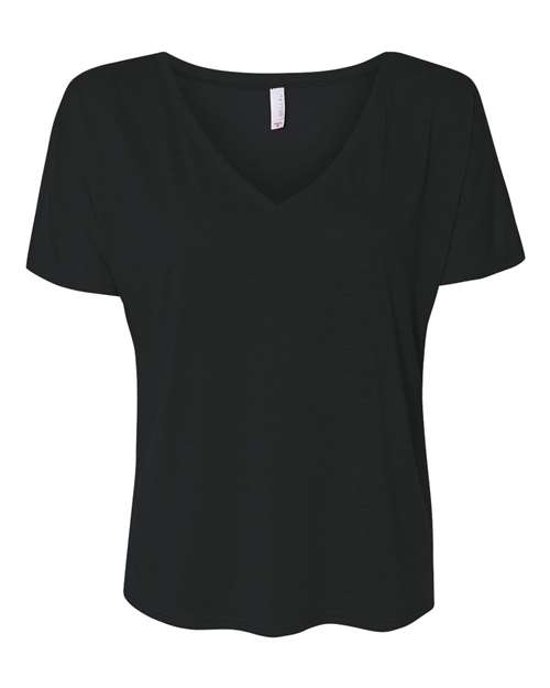 Bella + Canvas 8815 Womens Slouchy V-Neck Tee - Black - HIT a Double