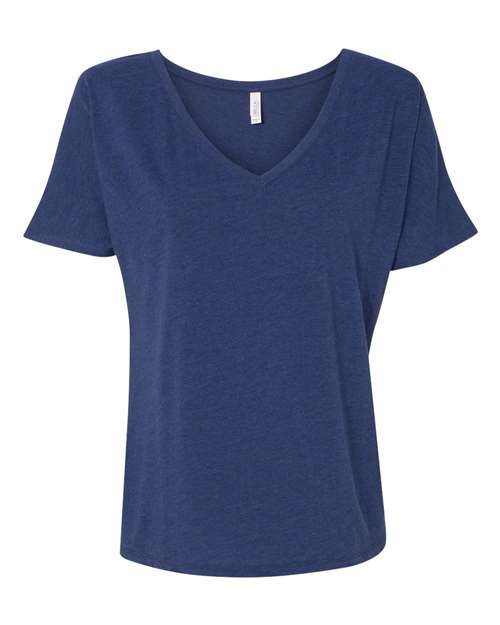 Bella + Canvas 8815 Womens Slouchy V-Neck Tee - Navy Triblend - HIT a Double