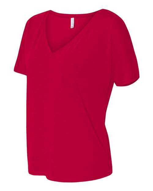Bella + Canvas 8815 Womens Slouchy V-Neck Tee - Red - HIT a Double