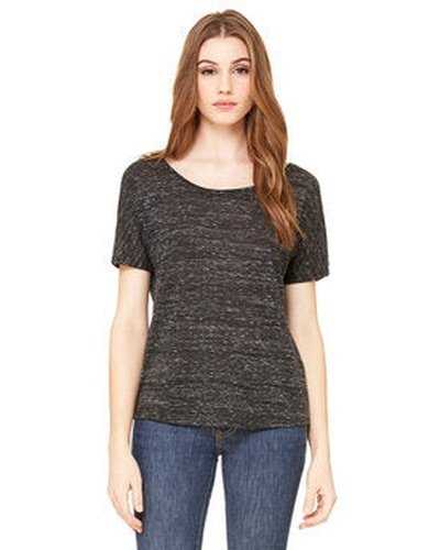Bella + Canvas 8816 Ladies&#39; Slouchy Scoop-Neck T-Shirt - Black Marble - HIT a Double