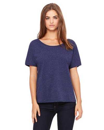 Bella + Canvas 8816 Ladies&#39; Slouchy Scoop-Neck T-Shirt - Navy Speckled - HIT a Double