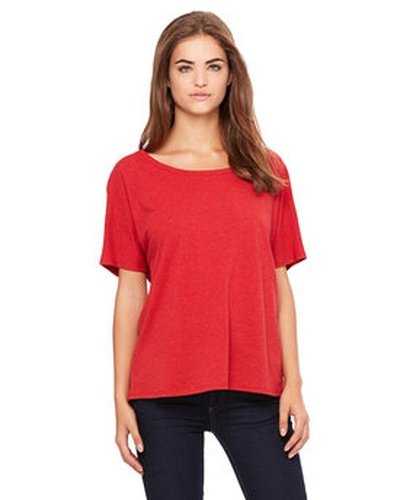 Bella + Canvas 8816 Ladies&#39; Slouchy Scoop-Neck T-Shirt - Red Speckled - HIT a Double
