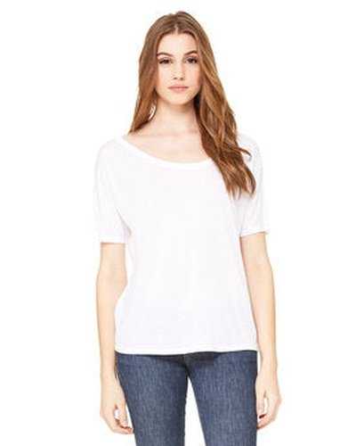Bella + Canvas 8816 Ladies' Slouchy Scoop-Neck T-Shirt - White - HIT a Double