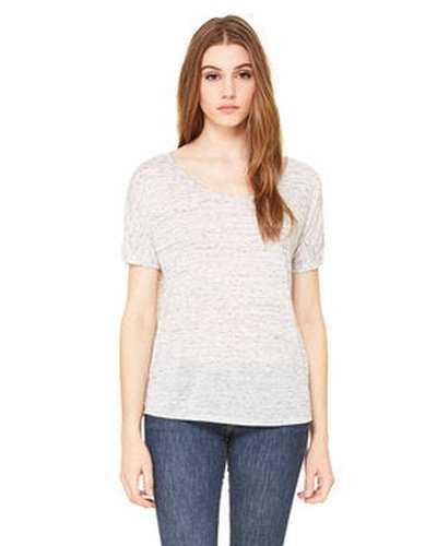 Bella + Canvas 8816 Ladies&#39; Slouchy Scoop-Neck T-Shirt - White Marble - HIT a Double