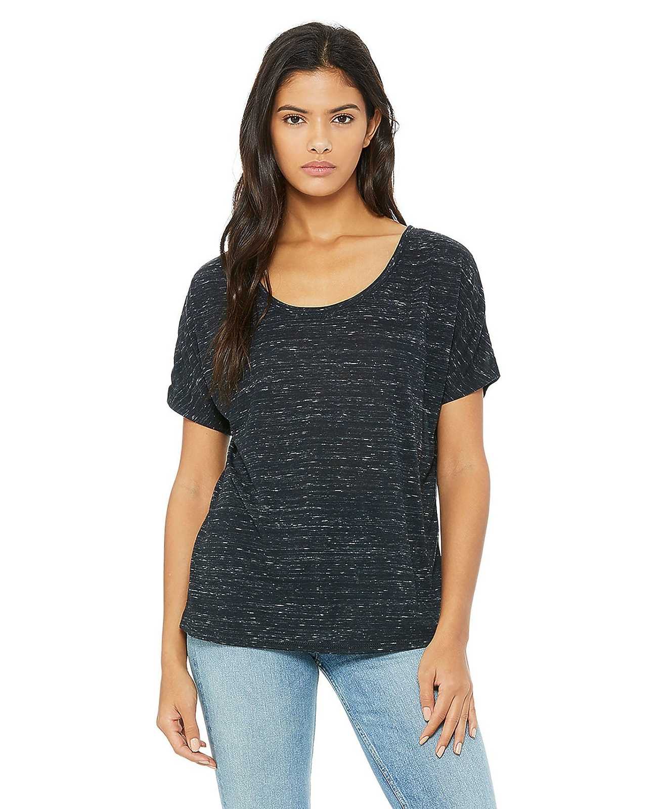 Bella + Canvas 8816 Women's Slouchy Tee - Black Marble - HIT a Double