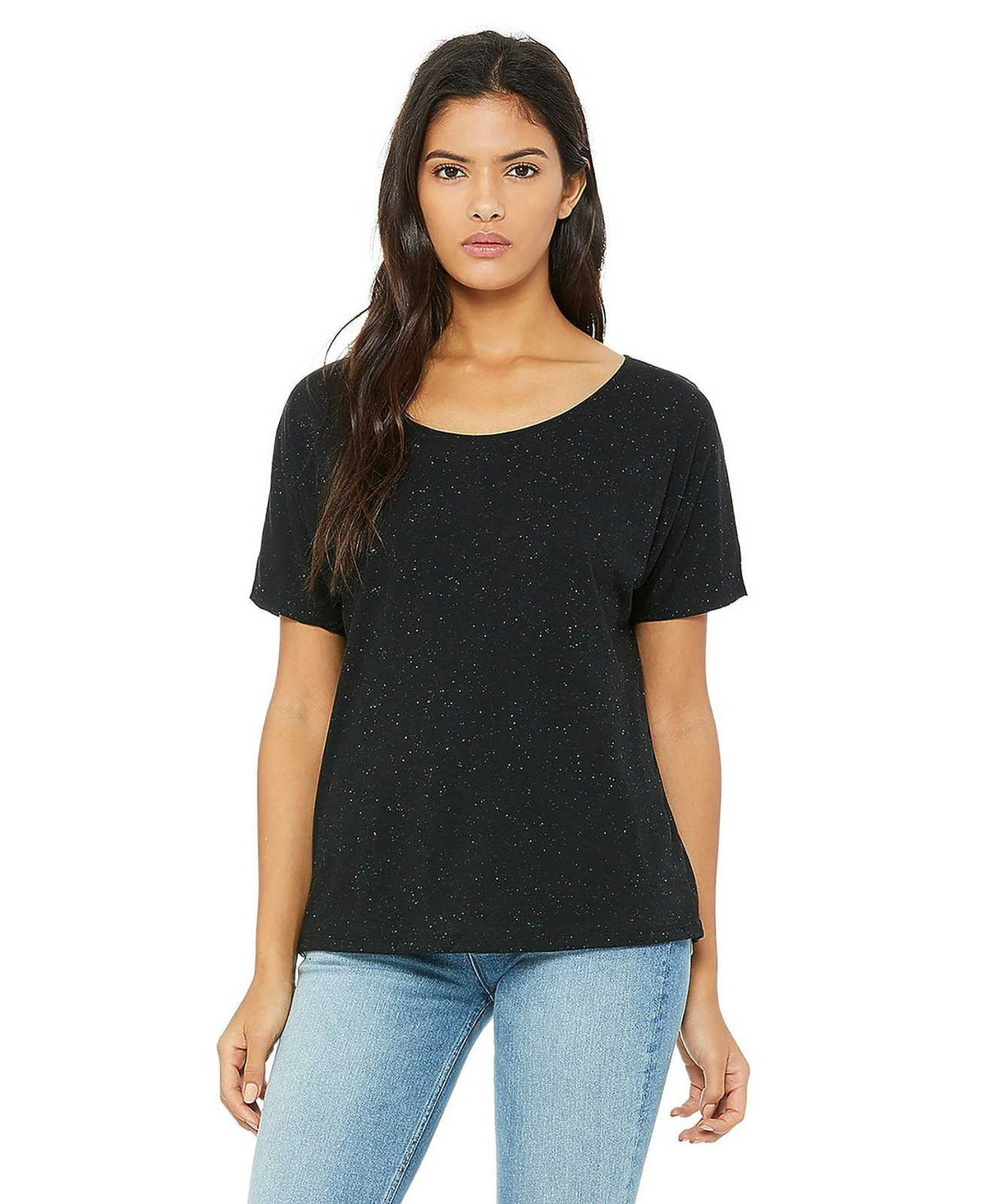 Bella + Canvas 8816 Women&#39;s Slouchy Tee - Black Speckled - HIT a Double